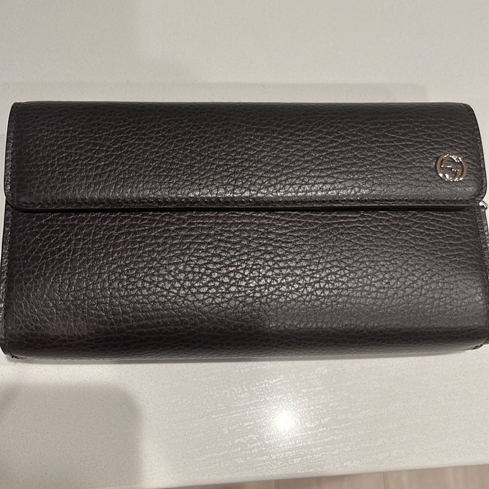 Authentic Gucci New with tags , never used all leather wallet , charcoal
